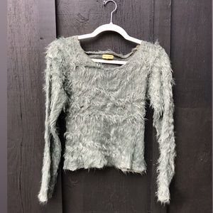 vintage seafoam fuzzy sweater anne elizabeth